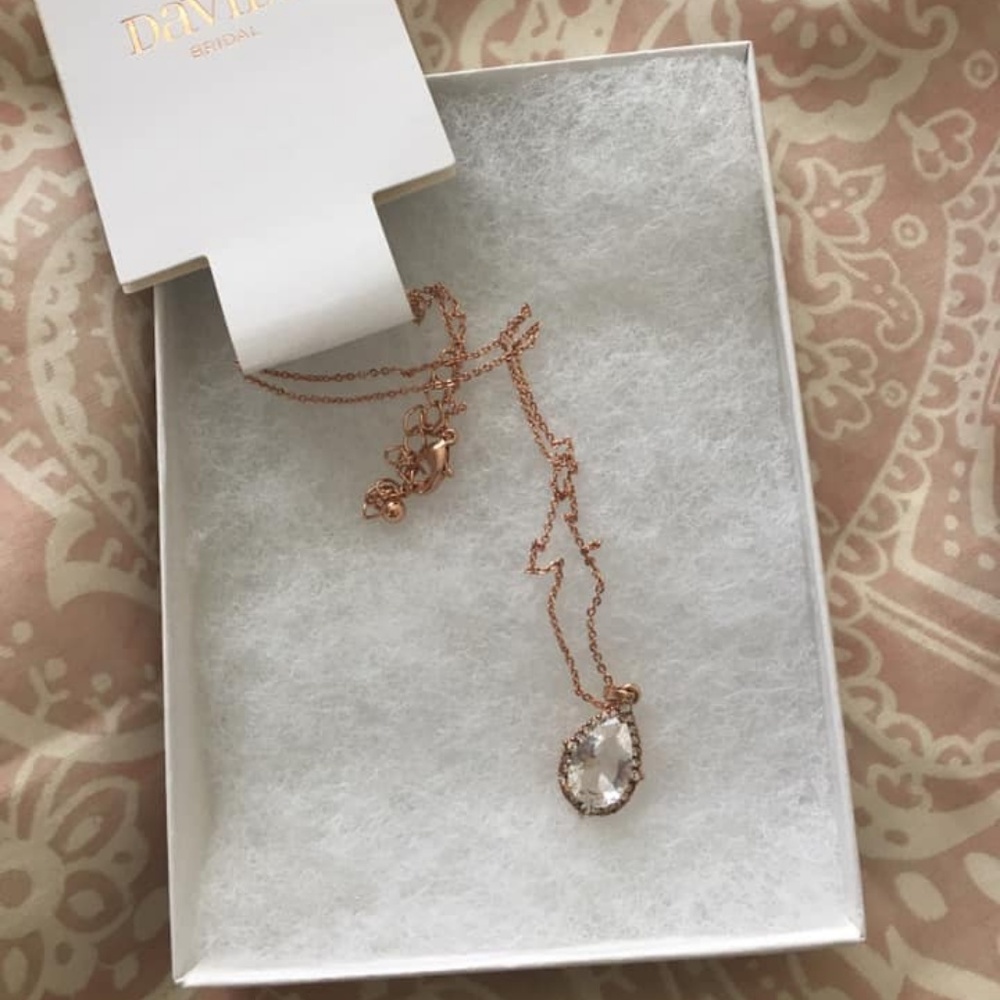 David's Bridal Pear Pendant Necklace